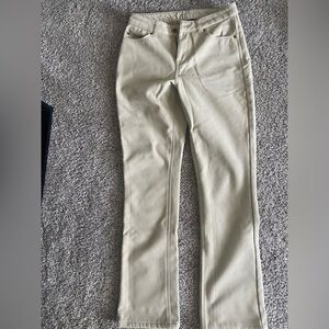 Tan Straight Leg Fleece Lined Pants